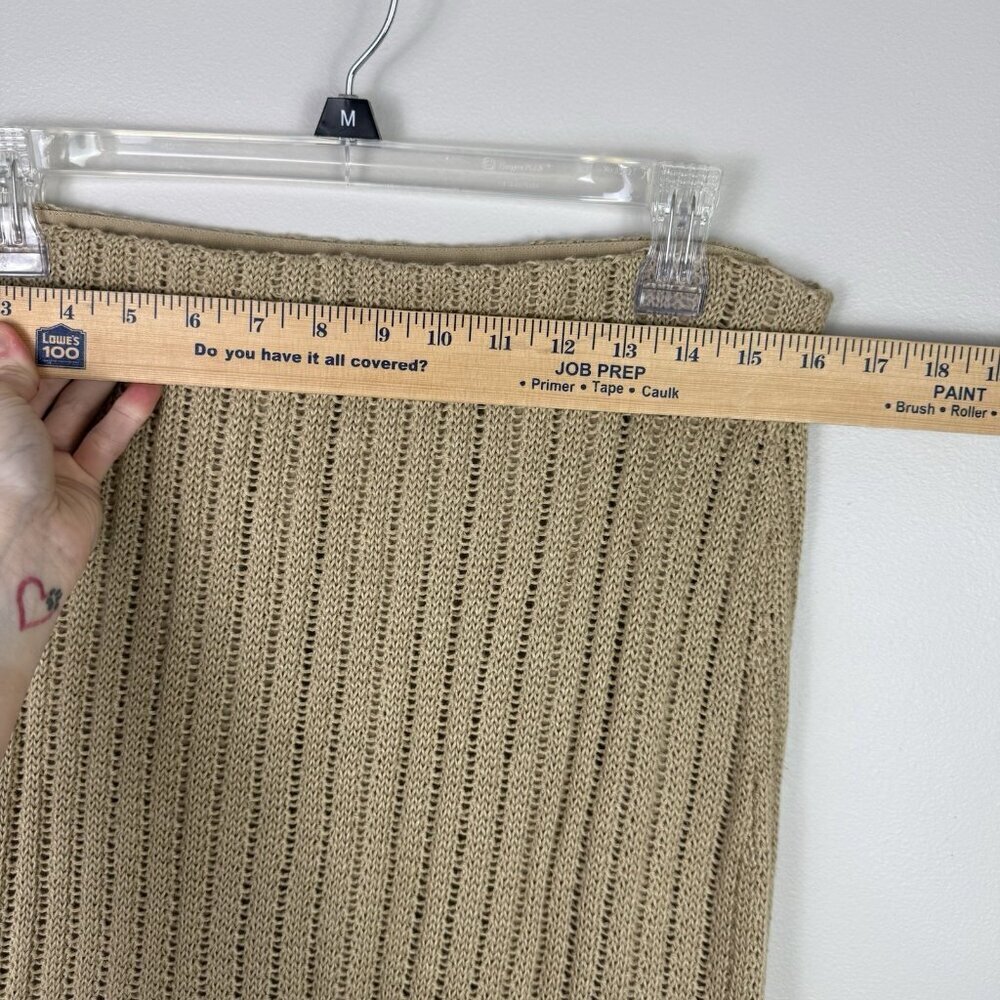 Lauren Ralph Lauren Midi Skirt Women's Beige Linen Rib Knit Pencil Size L NWT - Picture 9 of 12
